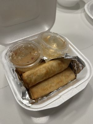 Spring rolls with sweet and sour sauce  at My Thai & Vegan in Irving