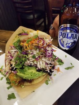 Vegan Arepa with black beans at Arepitas in Round Rock