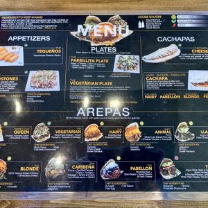 FOOD MENU  at Arepitas in Round Rock