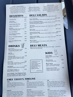 Menu (2/2)  at Chef Tanya's Kitchen in Palm Desert