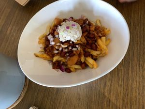 Bowl of Chili Crack Fries at Chef Tanya's Kitchen in Palm Desert