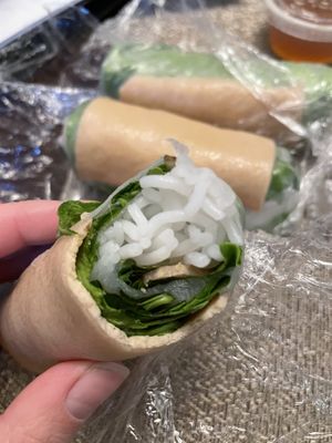 Vegan summer rolls at Banh Mi Oi in Boston