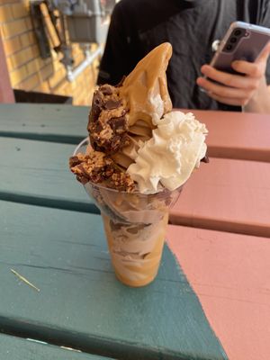 vegan nutter butter sundae   at Babe's Corner in Lansing