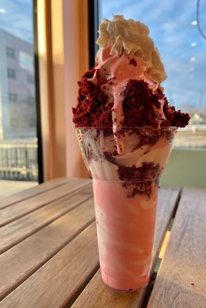 Sundae special during Valentine's Day.  at Babe's Corner in Lansing
