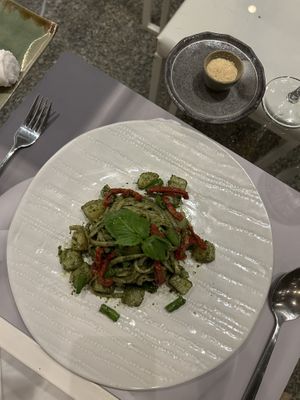 Vegan pasta pesto😍  at Fellini in Siem Reap
