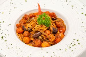 Vegan Spaghetti alla Puttanesca
 at Fellini in Siem Reap