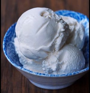 Vegan coconut ice cream  at Al Lago  in Zahara De La Sierra