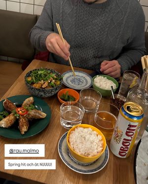 Evening menu, sharing food  at Rau in Malmo