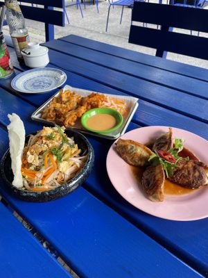 Lotus salad, rauraka, dumplings  at Rau in Malmo