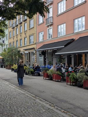 Sitzplätze gibt es sowohl drinnen als auch draußen at Rau in Malmo