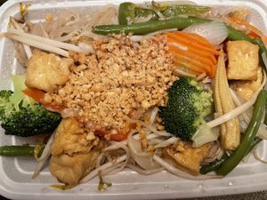 Vegan Pad Thai at Somtum Modern Thai Cuisine in Boston