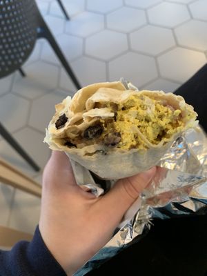 Vegan breakfast burrito (and not pictured but they have tasty coffee)  at Little Amps Coffee in Harrisburg