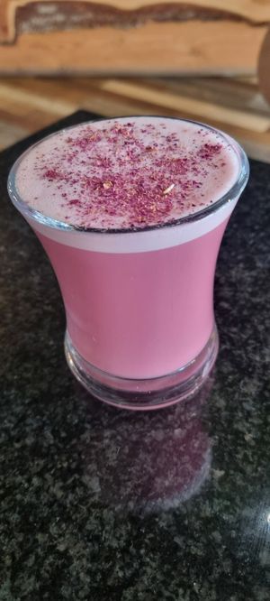 Rose chai at Govinda's Cardiff in Cardiff