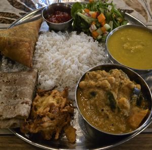 Large Thali at Govinda's Cardiff in Cardiff