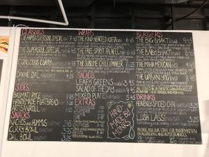 Menu options on June 12, 2019. at Govinda's Cardiff in Cardiff