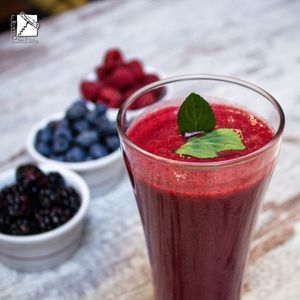 Jugo natural de frutos rojos at La Route Des Vins Cholula in San Andres Cholula