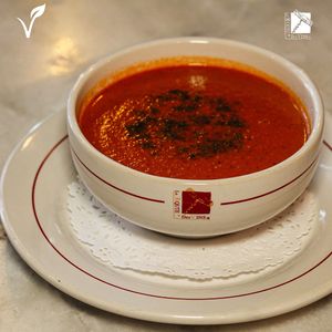 Crema de Jitomate Vegana at La Route Des Vins Cholula in San Andres Cholula