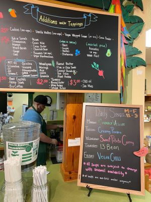 Daily soup menu. at Farmer's Natural Foods in Hinesville