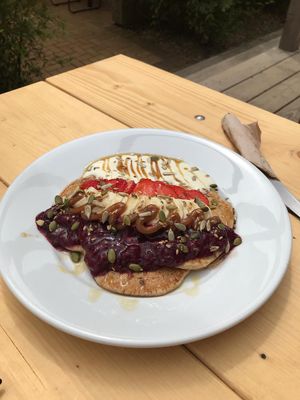 Amazing breakfast pancakes  at Wilder   in Falmouth