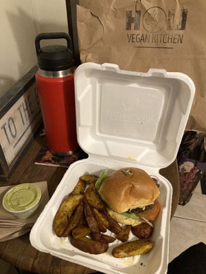 Burger at Holi Vegan Kitchen in Hallandale Beach