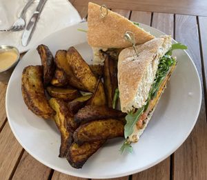 Jerk tempeh plaintain sandwich  at Holi Vegan Kitchen in Hallandale Beach