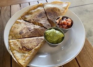 Tempeh mushroom quesadilla.  at Holi Vegan Kitchen in Hallandale Beach