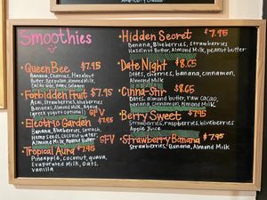 Hazelnut butter can be replaced with Cacao to make vegan smoothie options  at Haus Cafe in Fair Lawn