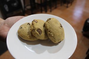 Haus made vegan pumpkin oat chocolate chip cookies  at Haus Cafe in Fair Lawn