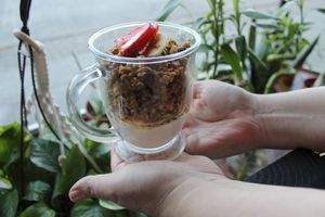 Haus made vegan parfait  at Haus Cafe in Fair Lawn