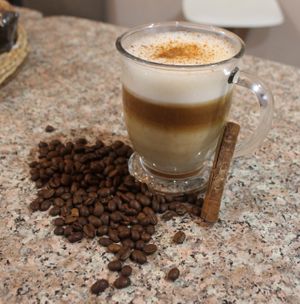 Oat milk cappuccino with Haus made cinnamon spice & vanilla  at Haus Cafe in Fair Lawn