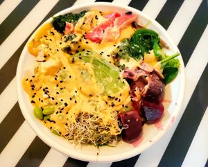 Poke bowl. at VEG'D in Costa Mesa