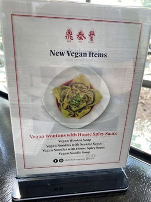 New Vegan items! at Din Tai Fung in Las Vegas