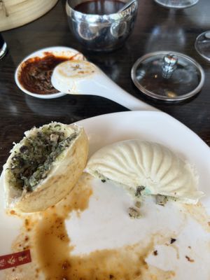 Inside vegan bun  at Din Tai Fung in Las Vegas
