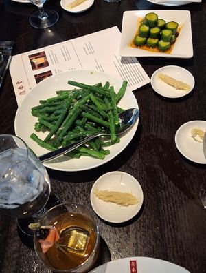 String beans with garlic and cucumber salad at Din Tai Fung in Las Vegas