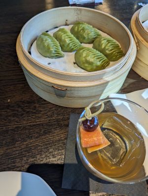 Veggie dumplings (and an old fashioned) at Din Tai Fung in Las Vegas