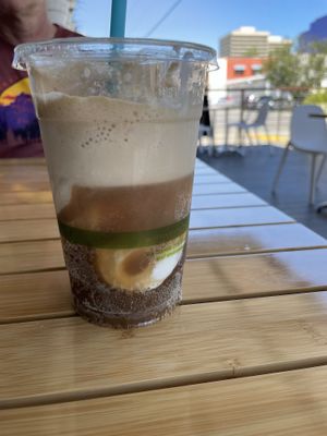 Root beer float  at Plant Power Fast Food in Sacramento