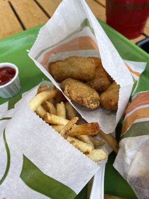 Fries and nuggs  at Plant Power Fast Food in Sacramento