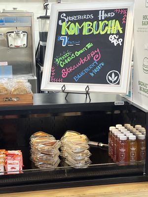 Front Area w/Hard Kombucha on Tap Signage  at Plant Power Fast Food in Sacramento
