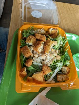 Chicken Caesar salad at Plant Power Fast Food in Sacramento