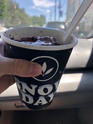 Brownie snow day  at Plant Power Fast Food in Sacramento