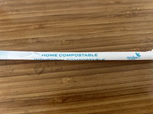 Compostable straw! 😃  at Plant Power Fast Food in Sacramento