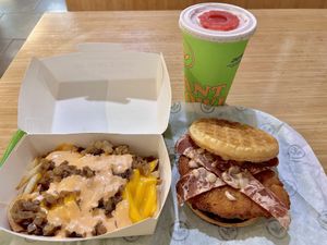 Money does buy me happiness 😃🤤  at Plant Power Fast Food in Sacramento