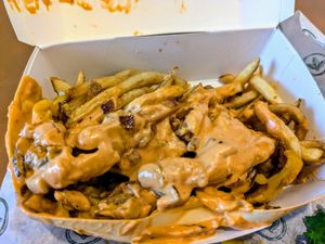 Iconic fries at Plant Power Fast Food in Sacramento