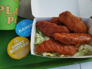 Spicy ckn tender basket. So good! W cookie butter shake 😋 #Veganuary at Plant Power Fast Food in Sacramento