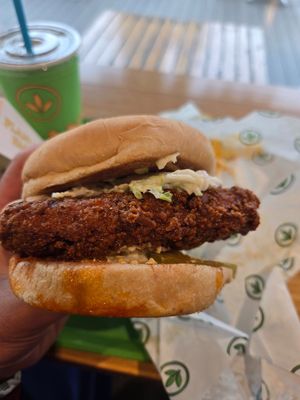 Nashville Chicken Sandwich at Plant Power Fast Food in Sacramento