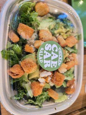 Chicken Caesar salad at Plant Power Fast Food in Sacramento