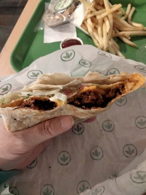 Munch wrap at Plant Power Fast Food in Sacramento