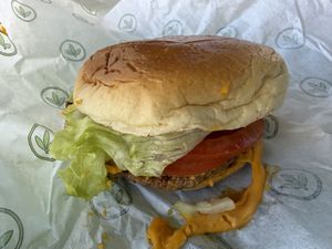 Cheeseburgerr  at Plant Power Fast Food in Sacramento