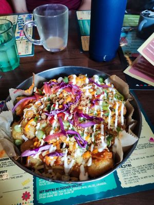 Chicken loaded tator tots at Mexicali in Holmfirth