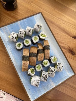 Vegan mixed sushi platter   at Sushi Taki in Quarteira